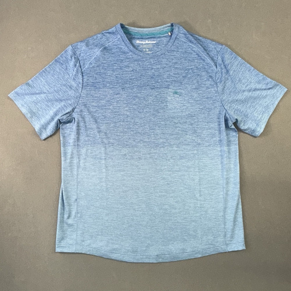 Men's Tommy Bahama Island Zone Activewear Beach Sports Blue Ombré Shirt Size M